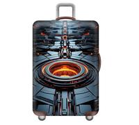 Stile Cyberpunk Copri Valigia,Geometria Coprivaligia Resistente E Spessa,Lavabile, Antigraffio,Elastici,18-32 Pollici Suitcase Cover,Regali Per Gli Amanti Dei Viaggi (Color 5,XL(29-32inch))