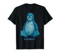 Stile di codifica Cyber Linux Penguin Geek Neon Light Maglietta