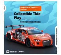 Stile di disegno per auto modello in lega R8, decorazioni uniche della console centrale dell'auto, accessori divertenti, squisiti ornamenti per il desktop