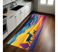 Stile Di Illustrazione Tappeto Cucina Cervo nella foresta sotto le stelle 50x80 cm Antiscivolo Lavabile Assorbente Multiuso Camera Ingresso Lavanderia Soggiorno