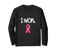 Stile di Ricamo, Cancro al Seno I Won Breast Pink Ribbon Maglia a Manica