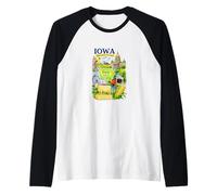 Stile di Viaggio Vintage Iowa Maglia con Maniche Raglan