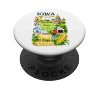 Stile di viaggio vintage Iowa PopSockets PopGrip Adesivo