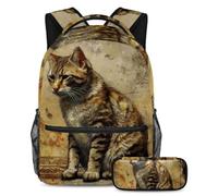 Stile e funzionalità senza sforzo, zaino con astuccio, set di borse scolastiche premium per ragazzi ragazze adolescenti, disegno a colori pecore, Multicolore#07, B:29.4x20x40cm P:19x7.5x3.8cm, Zaini