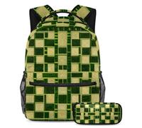 Stile e funzionalità senza sforzo, zaino con astuccio, set di zaini per la scuola premium per ragazzi ragazze adolescenti, motivo mimetico bianco e nero, Multicolore#05, B：29.4x20x40cm\