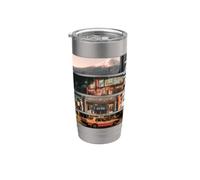 Stile estetico Vaporwave Giappone anni 80 90 Tokyo Osaka Bicchiere termico in acciaio inox doppia parete