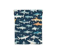 Stile estivo Hawaiian Stampa Coin Pouch,Organizzatore di monete,Porta cambiamento,Piccolo Portafoglio da Viaggio,Per Monete, Modificare, Cuffie, Squali nautici, One size, Alla moda