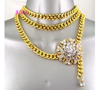 Stile Etnico Danza Del Ventre, Danza Chic Fiore Cristalli Strass Fermaglio, Oro