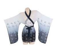 Stile Etnico Donna Chiffon Rete Kimono Giapponese Yukata Accappatoio Sexy Capire