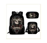 (Stile F) Set di zaini per bambini The Nightmare Before Christmas, borsa a tracolla, astuccio e regali
