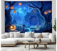 Stile fantasy Arazzo 100x150cm, Cimitero dell'albero di zucca Arazzo, Halloween Arazzos da Parete ai per Camera da Letto Soggiorno Dormitorio