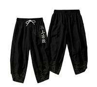 Stile giapponese Kimono Pantaloni Set Uomini Cosplay Tradizionale Thai Harem Pantaloni Harajuku Streetwear Vintage Pantaloni da uomo V09331-pants L