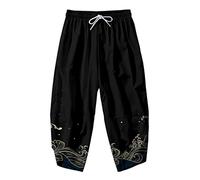 Stile giapponese Kimono Pantaloni Set Uomini Cosplay Tradizionale Thai Harem Pantaloni Harajuku Streetwear Vintage Pantaloni da uomo V09330-pants L