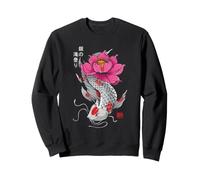 Stile Giapponese Koi Fish Art Cascata Onda Zen Carp Culture Style Felpa