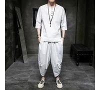 Stile Giapponese Moderno Kimono Manica Corta T-Shirt Larga Set Pantaloni Wear Di