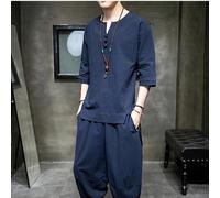 Stile Giapponese Moderno Kimono Manica Corta T-Shirt Larga Set Pantaloni Wear Di