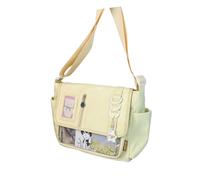 Stile Giapponese Nylon Crossbody Bag Per Anime Gli appassionati E Studenti Grandi Tasche di Cambio Di Capacità Per Uso Quotidiano Pratico Sacchetto di Tessuto Nylon, giallo crema
