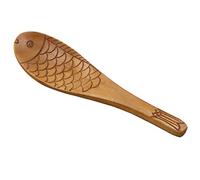 Stile giapponese Pesce A Forma Di Cucchiaio Di Legno Intagliato A Mano Texture Pala Per Zuppa Riso Pagaia Utensili Da Cucina Stoviglie In Legno Cucchiaio Giapponese