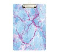 Stile gotico marmo bordeaux blu segno in appunti acrilico carino per classe di quinta elementare essenziale per insegnanti Dimensioni 9 x 12,5 Tabla para escribir con clip argento tenuta
