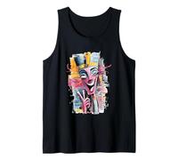 Stile Grafico Ritratto Pop Graffiti Pace Faccia Astratta Canotta