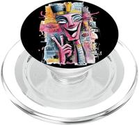 Stile grafico ritratto pop graffiti pace faccia astratta PopSockets PopGrip per MagSafe