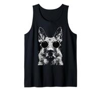 Stile Grunge Hipster Pastore Tedesco con Occhiali da Sole Canotta