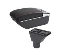 Stile Interno Auto Per Fiat Per Panda Per PANDA II Bracciolo Box Portabicchieri Interfaccia USB Bracciolo Box USB(D1 red line 7USB)