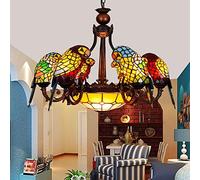 Stile Lampada lampadina vintage lampada da soffitto parrot in vetro colorato Luce a soffitto regolabile per il soggiorno per la camera da letto bar di ristorazione, 1 testa un comodo anniversario