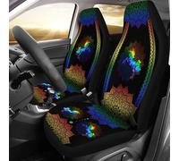 Stile Mandala Unicorno LGBT Set di 2 Copri Sedili per Auto Impedire Sporco Coprisedile Decorativi per Car Lavabile Coprisedili Auto Anteriore Universale per Berlina Sedan Camion