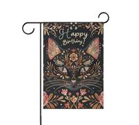Stile marocchino della Boemia Buon Compleanno Animale Gatto Bronzo bandiere della marina all'aperto Buon Natale banner per la decorazione esterna 12x18 double sided