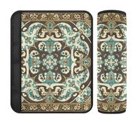 Stile Medio Orientale Motivi Floreali e Forme Geometriche Marrone e Teal 2 Pack seggiolino auto Accessori Più Comfort Guida per Zaino forro para cinturon de seguridad