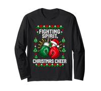 Stile Messicano Boxe Natale Brutto Xmas Fighter Maglia a Manica