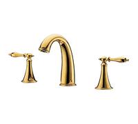 Stile Miscelatore per lavabo a doppia leva Rubinetti per lavabo a collo di cigno Miscelatori Rubinetto per lavabo da bagno Rubinetto per bagno con attacco per piano a tre fori, caldo e freddo, set da