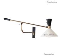 Stile Moderno Muro Lampade Grande Paralume Italiano Look Luce Ottone Studiare