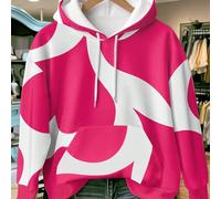 Stile molto venduto, felpa con cappuccio da donna personalizzata con colori a contrasto e motivi geometrici, adatta per l'uso quotidiano quando si va in date, per le strade e i negozi, alla moda e cal