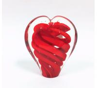 Stile Murano Rosso, Cobalto, Cuore Blu Vetro Artistico 3D Spirale, Figurina,