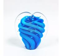 Stile Murano Rosso, Cobalto, Cuore Blu Vetro Artistico 3D Spirale, Figurina,