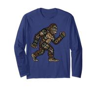 Stile Nativo Americano della Costa nordoccidentale del Pacifico Sasquatch Maglia a Manica