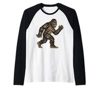 Stile Nativo Americano della Costa nordoccidentale del Pacifico Sasquatch Maglia con Maniche Raglan