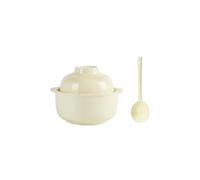 Stile nordico stile crema domestica squisita ciotola di noodle istantaneo in ceramica con copertura: un set di stoviglie istantanee di noodle