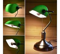 Stile Nostalgico Tavolino Tavolo Lampada Salotto Ess Camera Banchiere Vetro Luce [EEK: Non valutato]
