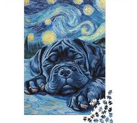 Stile Notte Stellata Cane Puzzle 1000 Pezzi Puzzle per Adulti Gioco di Puzzle 1000 Pezzi Relax e Decorazione per Casa 38x26cm/1000pcs