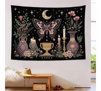 Stile oscuro e misterioso Arazzo da parete Appeso Biancheria Da Letto Arazzo Fiore farfalla Santo Graal Coperta Da Spiaggia per Camera Da Letto Soggiorno Dormitorio Decorazione da parete 150 x 130cm