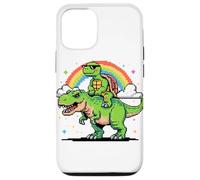 Stile Pixel Arte Tartaruga T-Rex Tirannosauro Grafica 8 Bit Custodia per iPhone 12/12 Pro