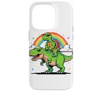 Stile Pixel Arte Tartaruga T-Rex Tirannosauro Grafica 8 Bit Custodia per iPhone 14 Pro