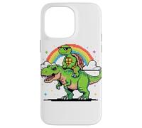 Stile Pixel Arte Tartaruga T-Rex Tirannosauro Grafica 8 Bit Custodia per iPhone 14 Pro Max