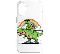 Stile Pixel Arte Tartaruga T-Rex Tirannosauro Grafica 8 Bit Custodia per iPhone 16