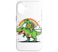 Stile Pixel Arte Tartaruga T-Rex Tirannosauro Grafica 8 Bit Custodia per iPhone 16 Plus