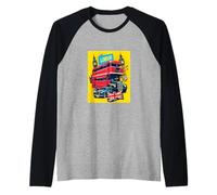 Stile Pop Art retrò di Londra Maglia con Maniche Raglan