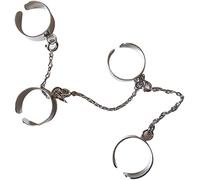 Stile punk catena collegamento multiplo dito anello aperto partito concerto cerimonia gioielli trattamento intelligente